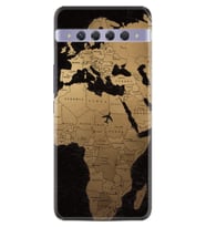 Tcl 10 Plus Uyumlu Kılıf Excode Silikon Desen Özel Seri Map Planet 1656