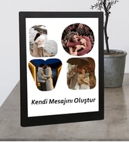 Kişiye Özel Masaüstü Siyah Love Tasarımlı 4 Fotoğraflı Kendi Mesajını Oluştur Ahşap Mdf Resimli Kolaj Çerçeve