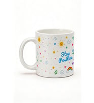 Good Vibe-Stay Positive Yazılı Desenli Kupa Bardak - Komik Tasarım Baskılı Seramik Hediye Kupa Bardak