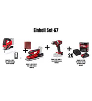 Einhell Set-67(Einhell Akülü Dekupaj Testere+Akülü Zımpara+Akülü Vid.+2x18V 2,5 Ah Akü Şarj Cihazı)