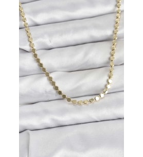 316L Çelik Zincir Gold Renk Ezme Zincir Model 45 cm Kadın Kolye