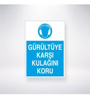 Gürültüye Karşı Kulağını Koru 21x28 Arkası Yapışkanlı Levha
