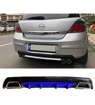 Opel Astra H Mavi Difüzör Çiftli Kare Egzoz Görünümlü D Tip Difizör 2004 - 2009