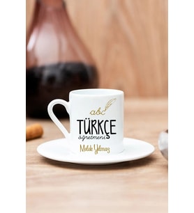 Kişiye Özel Türkçe Öğretmeni Tasarımlı Kahve Fincanı - 2