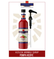 Kahve ve Kokteyl Şurubu Kızılcık Aromalı 700 ML + POMPA Simonelli
