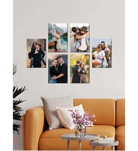 Kişiye Özel 6 Fotoğraflı Dikdörtgen Mdf Tablo