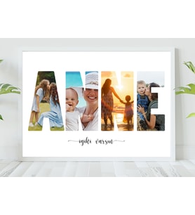 KİŞİYE ÖZEL TASARIM HEDİYE ANNE  KOLAJ BEYAZ  FOTOĞRAF ÇERÇEVESİ 21X30
