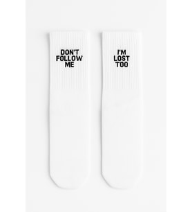 Don't Follow Me I'm Lost Too Yazılı Desenli Renkli Spor Çorap