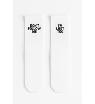 Don't Follow Me I'm Lost Too Yazılı Desenli Renkli Spor Çorap