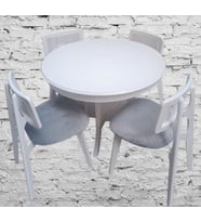 Masa Kutu Sandalye Zia Takım MODEL 90405 Kayın Parlak Beyaz lake El Yapımı