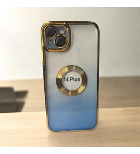 iPhone 14  Plus magsafe özellikli klasik kaliteli silikon telefon kılıfı (Mavi)