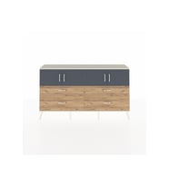 Arges Konsol 2 Raflı 4 Çekmeceli 4 Kapaklı 176x30x99 Aytaşı-Antrasit/Çam