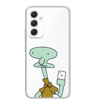 Samsung Galaxy A35 Uyumlu Squidward Selfie Tasarımlı Şeffaf Telefon Kılıfı