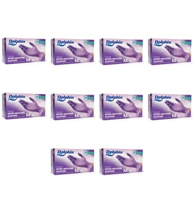 Dolphin Tek Kullanımlık Lila Nitril Eldiven - Muayne Eldiveni Medium Orta Boy - 100'lü 10 Paket