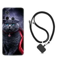 Xiaomi Redmi 12C Kılıf Silikon Boyun Askılı İpli Desenli Silikon Super Cat 1666