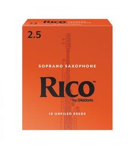 D'Addario RIA1025 Rico Orange Box Soprano Saksafon Kamışı No: 2.5 (Orta Seviye/Eğitim) - 10'lu Paket  Standart Sertlik, Güvenilir ve Çok Yönlü Kullanım