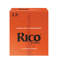 D'Addario RIA1025 Rico Orange Box Soprano Saksafon Kamışı No: 2.5 (Orta Seviye/Eğitim) - 10'lu Paket  Standart Sertlik, Güvenilir ve Çok Yönlü Kullanım