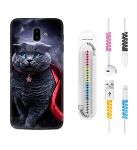 Samsung J6 Plus J7 Prime J7 Pro M20 Kılıf Kablo Koruma Spiral Silikon Super Cat 1666