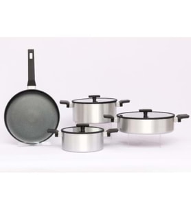 TENCERE SET 7 PR. MARBLE SILVER -SANTRAL