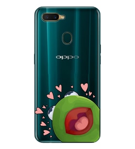 Oppo A5S/AX7/A12 Uyumlu Kurbağa Kermit Desenli Şeffaf Telefon Kılıfı