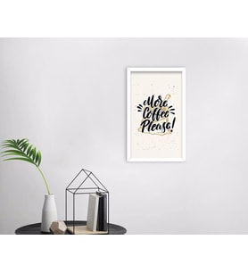 BK Home Coffee Tasarımlı Dekoratif Ahşap Beyaz Çerçeveli Tablo-44