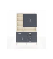 Arges Gardrop 8 Raflı 5 Çekmeceli 3 Kapaklı 132x30x195 Aytaşı-Antrasit