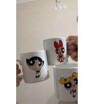 Powerpuff Girls Tasarımlı 3'lü Kupa Bardak Seti (Blossom, Bubbles, Buttercup) Porselen Kupa
