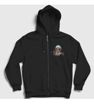 Presmono Unisex Siyah Eat Iron Maiden Fermuarlı Kapüşonlu Sweatshirt 85607tt