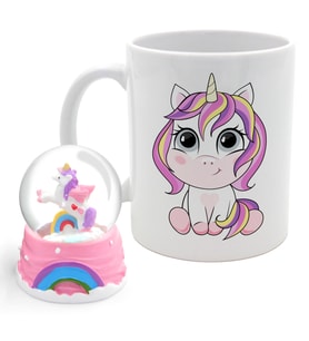 Sevgiliye Özel Unicorn Kar Küresi & Özel Tasarım Unicorn Kupa