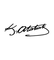 Gazi Mustafa Kemal Atatürk Imza Sticker Siyah 20X6 K.atatürk