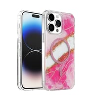 İphone 15 Lotus Simli Kapak - Pembe