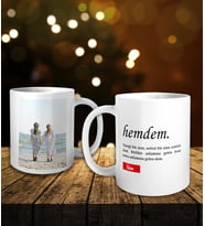 Kişiye Özel Fotoğraflı Hemdem Kelimeli Kupa Bardak