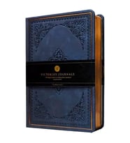 VICTORIA'S JOURNALS 1185 VINTAGE OLD BOOK 12x17cm 80gr.128YP. ÇİZGİLİ DEFTER MAT KOYU MAVİ