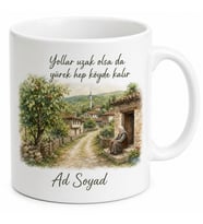 Bayramda Köye Dönüş Temalı Kupa Bardak Özel Tasarım Nostaljik Hediye
