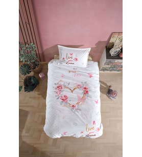 Clasy %100 Pamuk Tek Kişilik Nevresim Takımı Dream V1 Bej