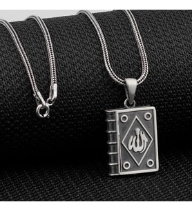 925 Ayar Gümüş Allah Yazılı Cevşen Muska Kabı Model Erkek Kolye