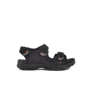 Ayakmod Siyah Nubuk Erkek Çocuk Cırtlı Spor Sandalet 1305 G (DUMAN-SIYAH)