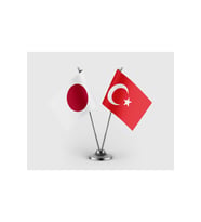 aponya Bayrağı ve Türk Bayrağı İkili Saten Masa Bayrağı Takımı