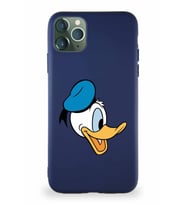 Apple iPhone 11 Pro Max Soft Premier Kapak Donald Duck-F Tasarımlı Silikon Kılıf - Lacivert (Şeffaf)