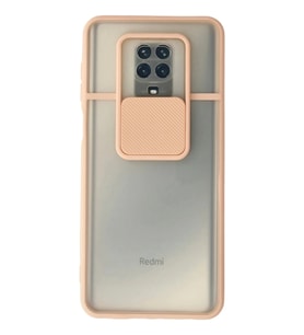 Durukar® Redmi Note 9 Pro Kılıf Palm Buzlu Kamera Sürgülü Silikon - Pembe