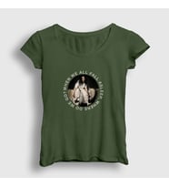 Presmono Kadın Haki Asleep V2 Billie Eilish T-Shirt 153538tt (Haki)