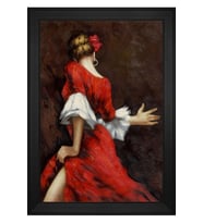 Kadın Motifli Kanvas Tablo 50 x 70 cm Siyah Çerçeve