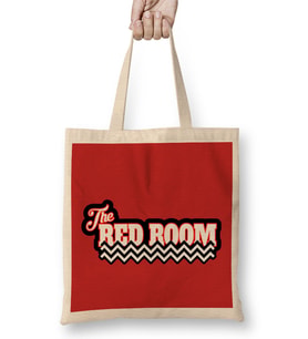 Twin Peaks Red Room Text Floor Bez Çanta Uzun Saplı