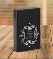 BK Gift Kişiye Özel Siyah Slim Boy Metal Sigara Kutusu-1