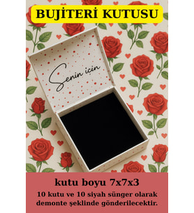 Takı Kutusu  10 Adet Süngerli Kutu - Küpe Anahtarlık Bujiteri Kutusu - Kalpli Senin İçin (Pembe)