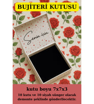 Takı Kutusu  10 Adet Süngerli Kutu - Küpe Anahtarlık Bujiteri Kutusu - Kalpli Senin İçin (Pembe)