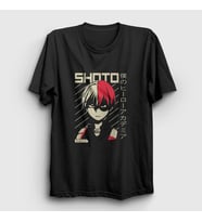 Presmono Unisex Siyah Shoto V2 Anime Boku No Hero Academia T-Shirt 128840tt