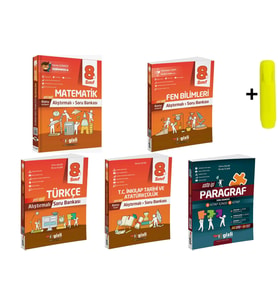 Gizli Yayınları 8. Sınıf LGS Matematik Fen Türkçe İnkılap Paragraf Alıştırmalı Soru Bankası Seti
