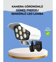 Kamera Görünümlü Solar Led Lamba Hareket Sensörlü Uzaktan Kumandalı Bahçe Duvar Aydınlatması