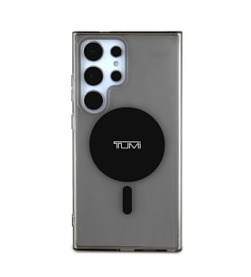 TUMI Galaxy S24 Ultra Kılıf TUMI Orjinal Lisanslı M-safe Şarj Özellikli Airbag Köşeli Transparan Plain Kapak (Siyah)